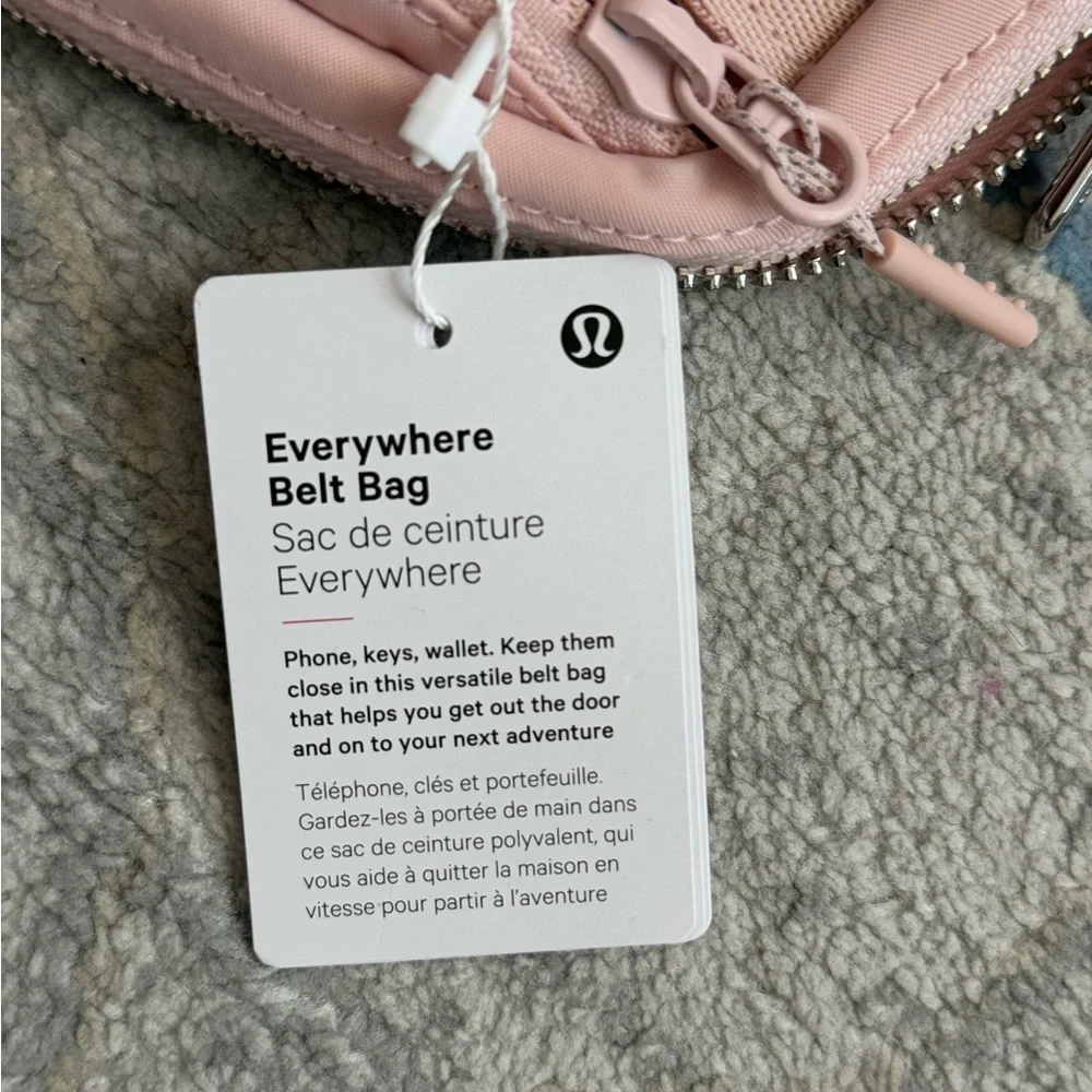 Everywhere Belt Bag 1L Wordmark Pink Mist/Silver/White Opal (NWT) - Picture 9 of 10